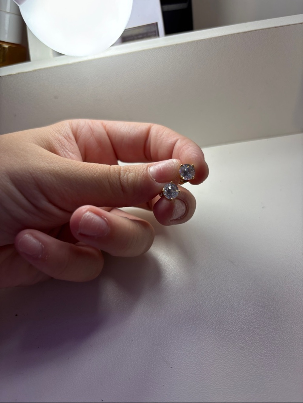 Target Gold Round Clear Stone Stud Earrings